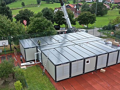 Aufbau Container Kindergarten