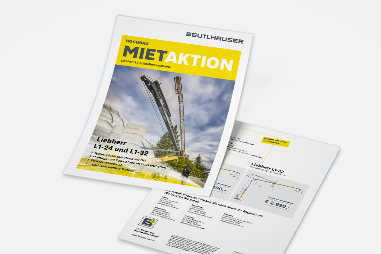 Mietaktion Schnelleinsatzkrane